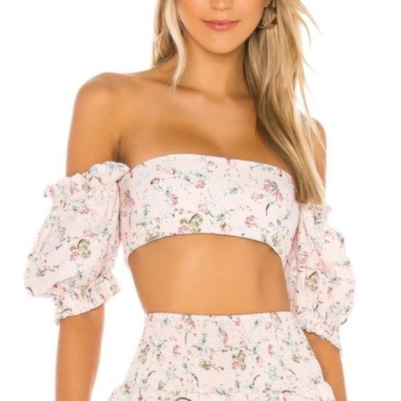WeWoreWhat Coco Off The Shoulder Crop Top NWT - Picture 2 of 3
